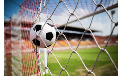 dettaglio su pallone di calcio in rete
