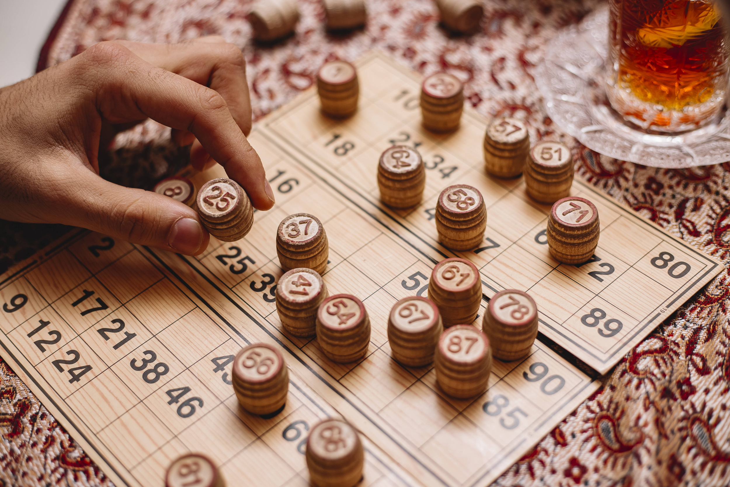 dettaglio si gioco della tombola